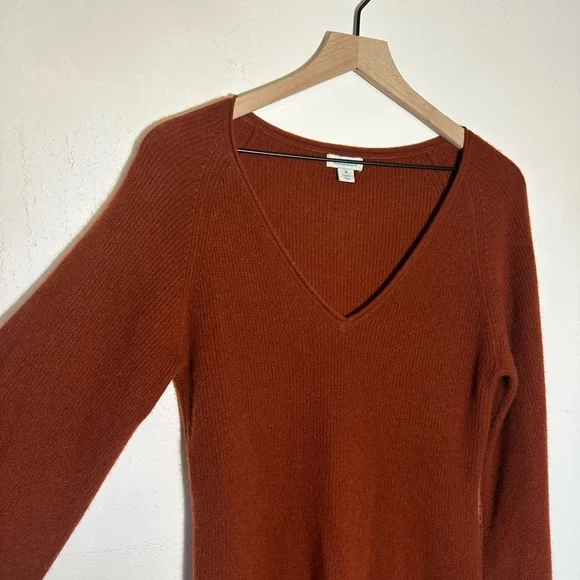 Sundance - V-Neck Sweater Dress in Rich Rust - Picture 1 of 8
